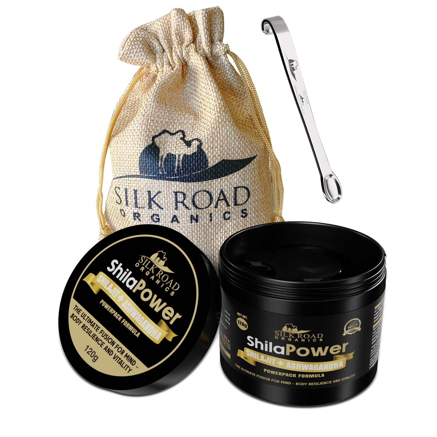 ShilaPower Himalayan Shilajit & Ashwagandha (35g) – Fulvic Acid, 85+ Minerals – Energy, Stress Relief, Focus & Immune Support | Spoon Included