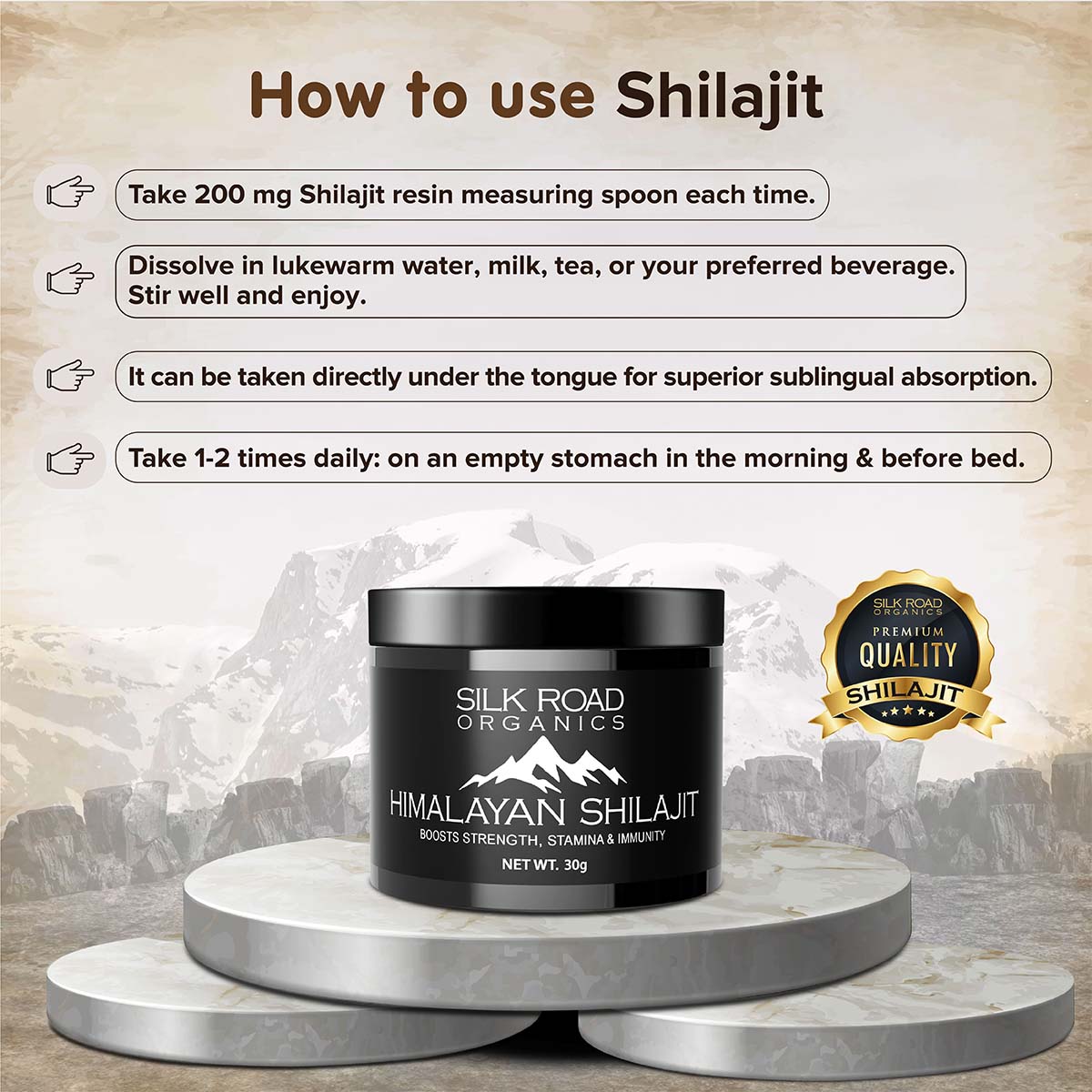 Pure Himalayan Shilajit Resin (30g) with Fulvic Acid & 85+ Trace Minerals for Metabolism, Immune Support, Energy & Focus – Includes Measuring Spoon