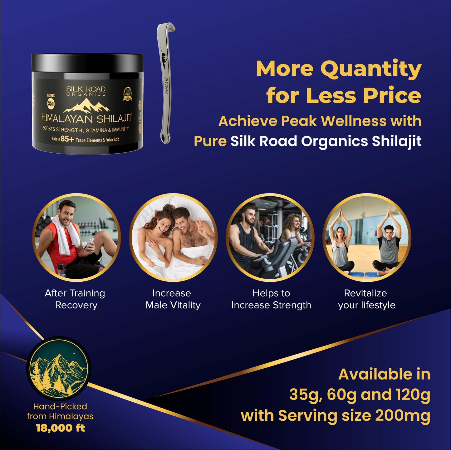 Pure Himalayan Shilajit Resin (35g) with Fulvic Acid & 85+ Trace Minerals – Natural Energy, Focus, Immune & Metabolism Booster | Measuring Spoon Included