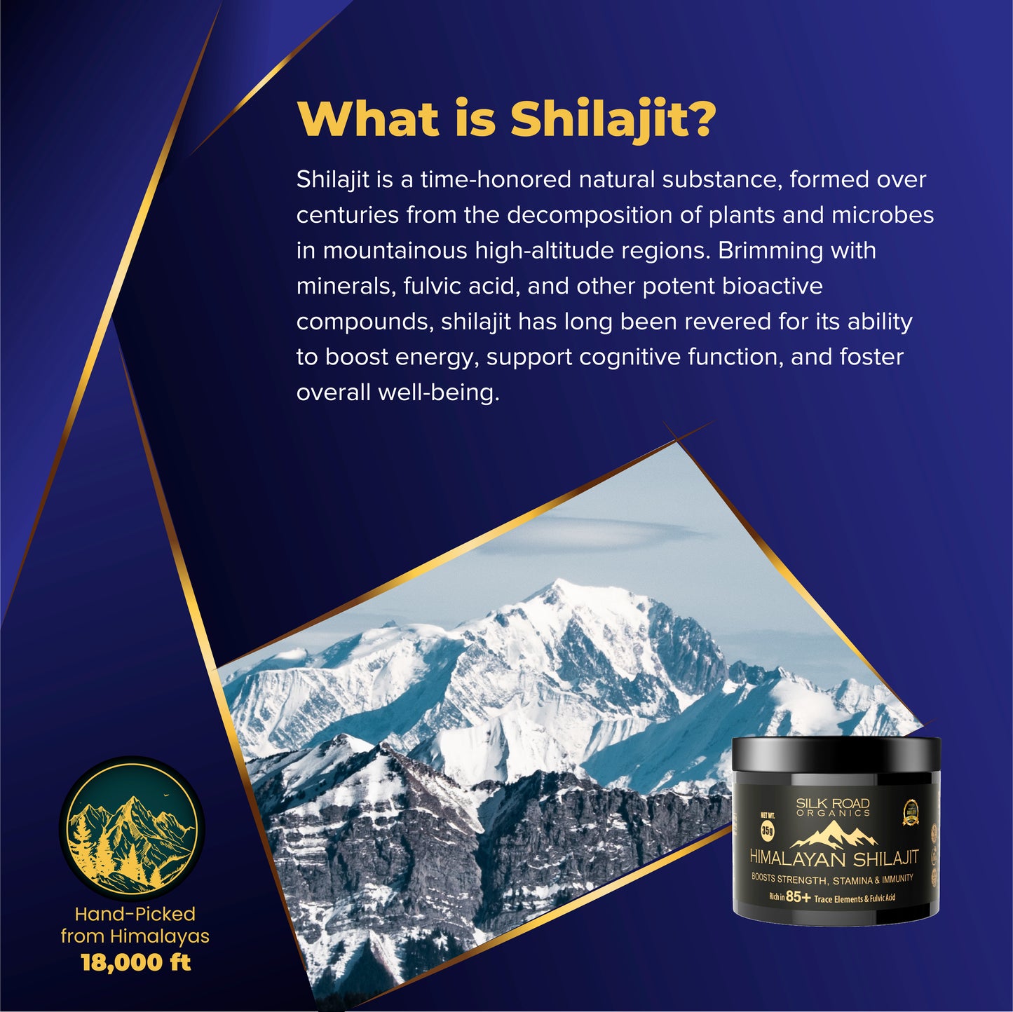 Pure Himalayan Shilajit Resin (35g) with Fulvic Acid & 85+ Trace Minerals – Natural Energy, Focus, Immune & Metabolism Booster | Measuring Spoon Included