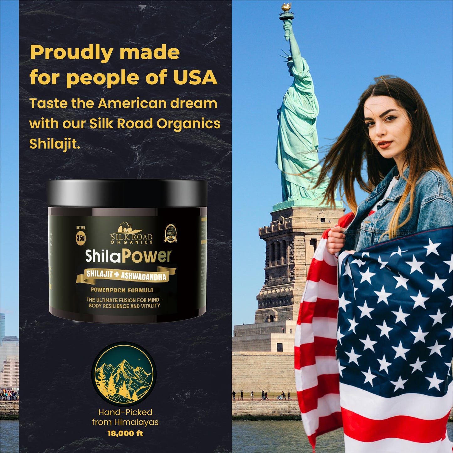 Silk Road Organics Premium ShilaPower Shilajit Resin with Free Hanging Metal Spoon – Pure Himalayan Shilajit with Ashwagandha & 85+ Trace Minerals for Energy & Stamina