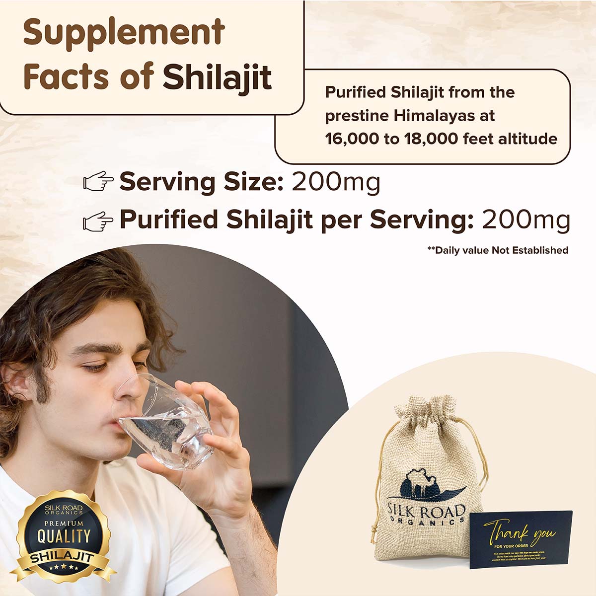 Silk Road Premium 150 Count Pure Shilajit Tablets - Each Tablet Contains 200mg of Plant-Derived Fulvic Minerals, Promoting Metabolism and Strengthening Immune System Support