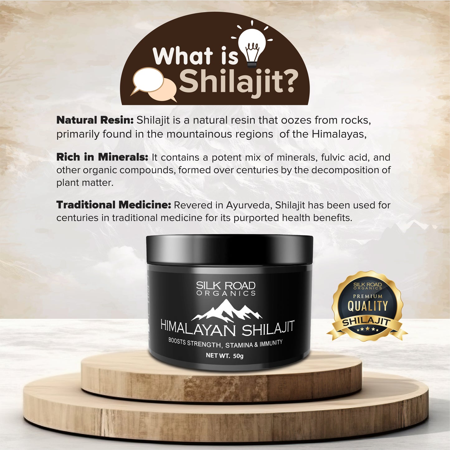 Pure Himalayan Shilajit (30 gm) with Fulvic Acid and 85+ Trace Minerals for Metabolism, Immune System Support, Energy & Focus Measuring Spoon Semi Liquid