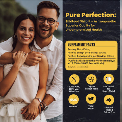 ShilaPower Himalayan Shilajit & Ashwagandha (35g) – Fulvic Acid, 85+ Minerals – Energy, Stress Relief, Focus & Immune Support | Spoon Included